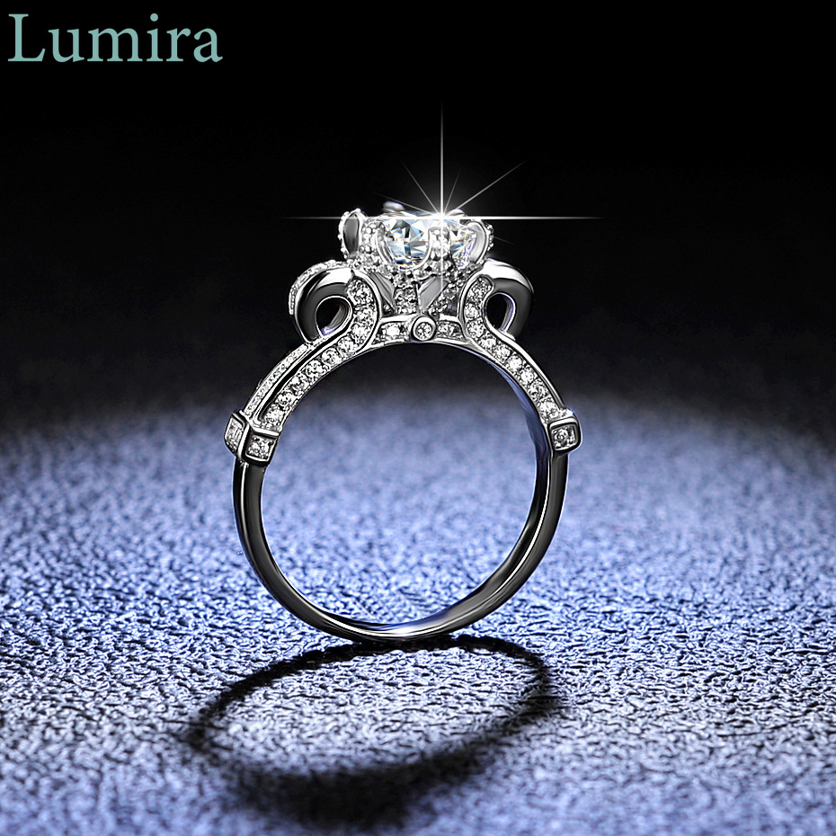 Moissanite Engagement Ring 1 Carat - Pierścionek Lumira Classic z moissanitem sześciozwojowym