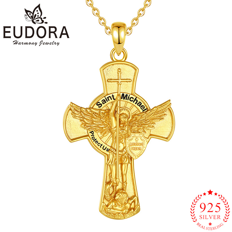 925 Sterling Silver Chain Necklace Men - Naszyjnik Eudora Archanioł Michał Srebro Próby