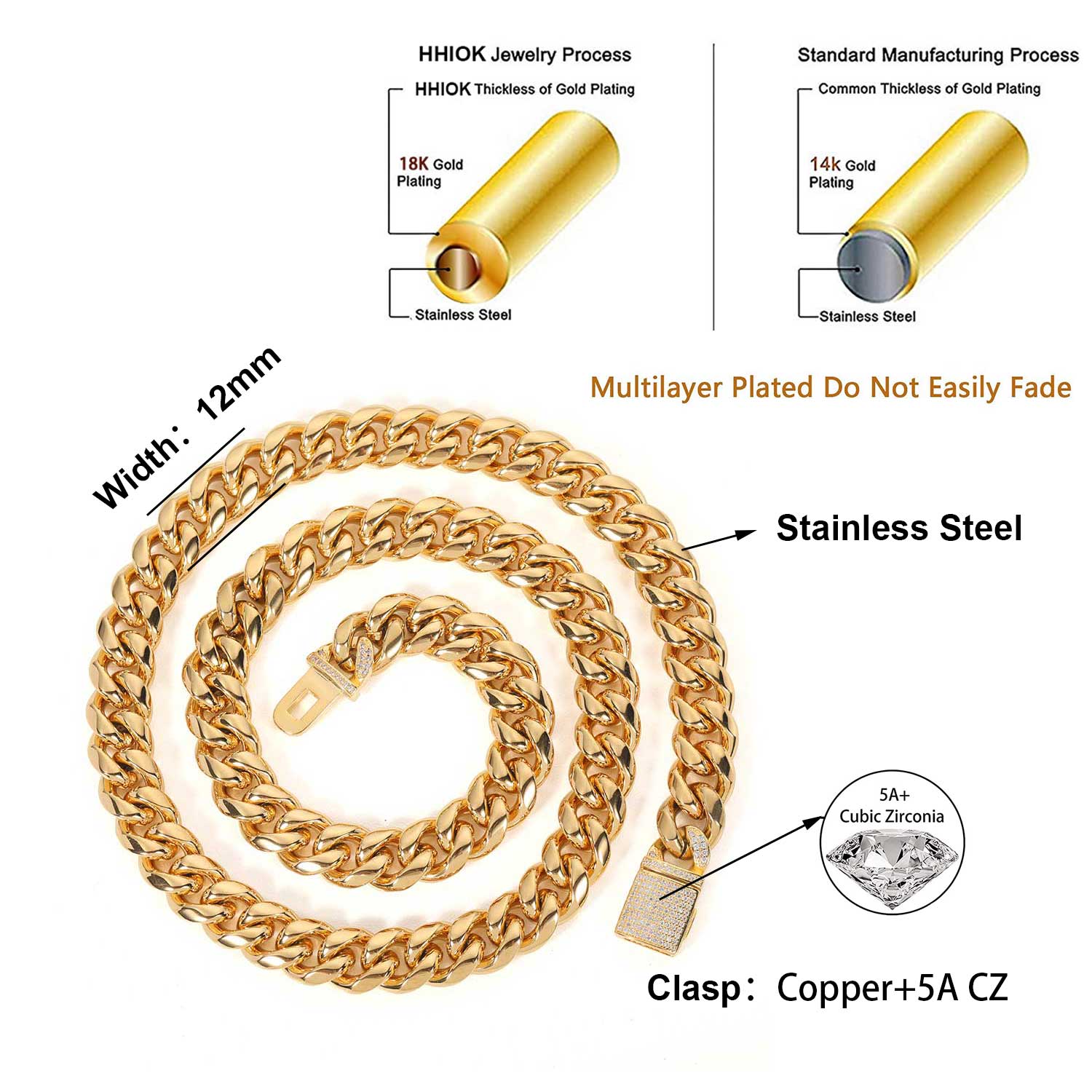 12mm Miami męski kubański łańc – Cuban Link Chain 12Mm recenzja i cena
