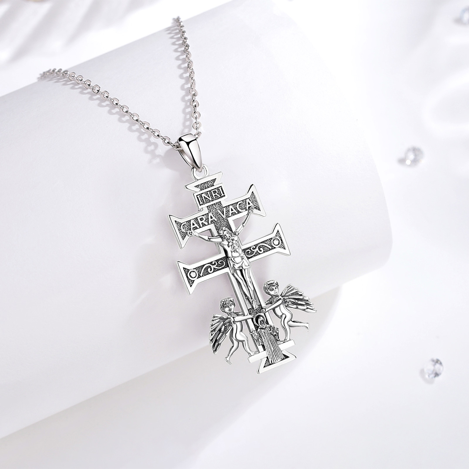 Eudora 925 srebro Caravaca krz – 925 Sterling Silver Chain Necklace Men recenzja i cena