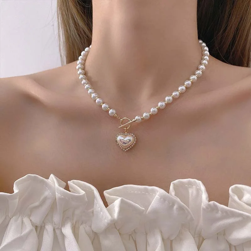 Nowy naszyjnik choker z imitac – Pearl Choker Necklace Vintage recenzja i cena
