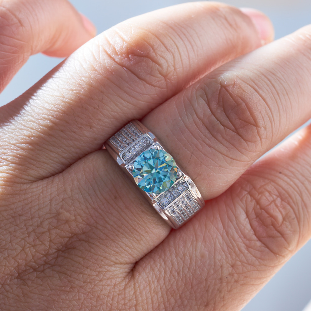 1 karatowy naturalny niebieski – Moissanite Engagement Ring 1 Carat recenzja i cena