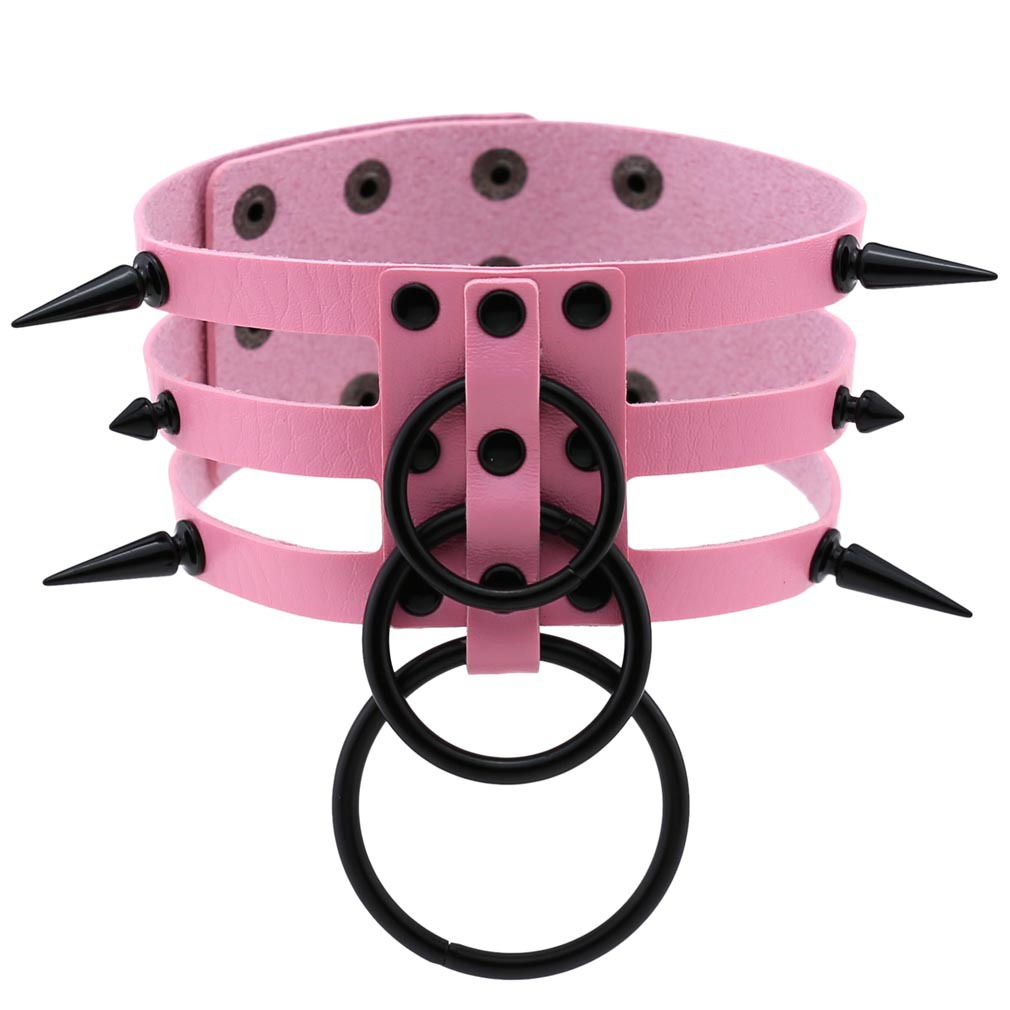 Modny naszyjnik choker ze skór – Goth Punk Spike Choker recenzja i cena