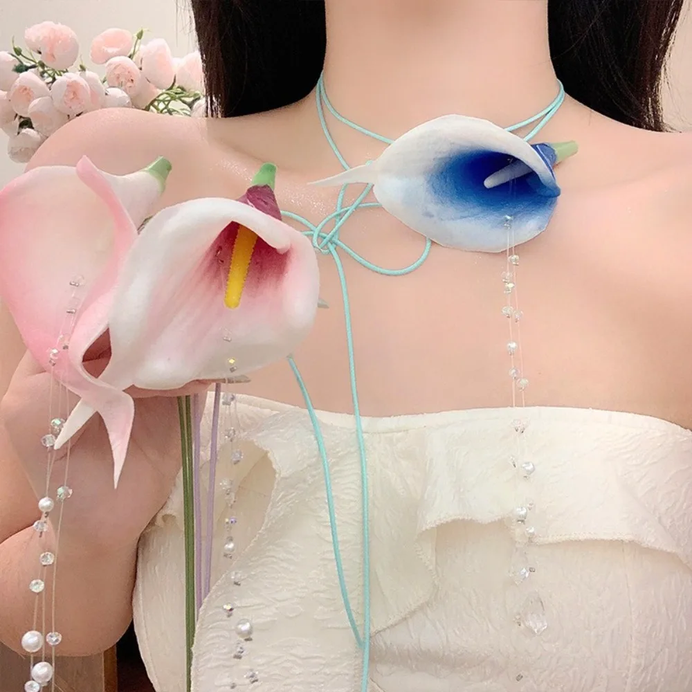 Moda przesadna Calla Lily wisi – Pearl Choker Necklace Vintage recenzja i cena